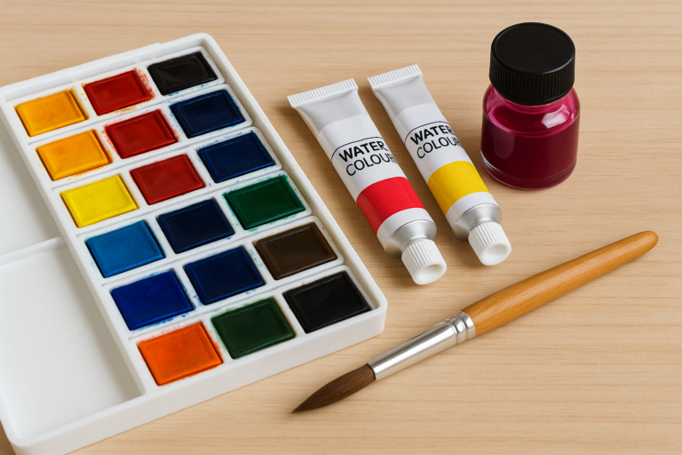 Aquarela em pastilha, bisnaga ou líquida? Entenda as diferenças e quando usar cada uma