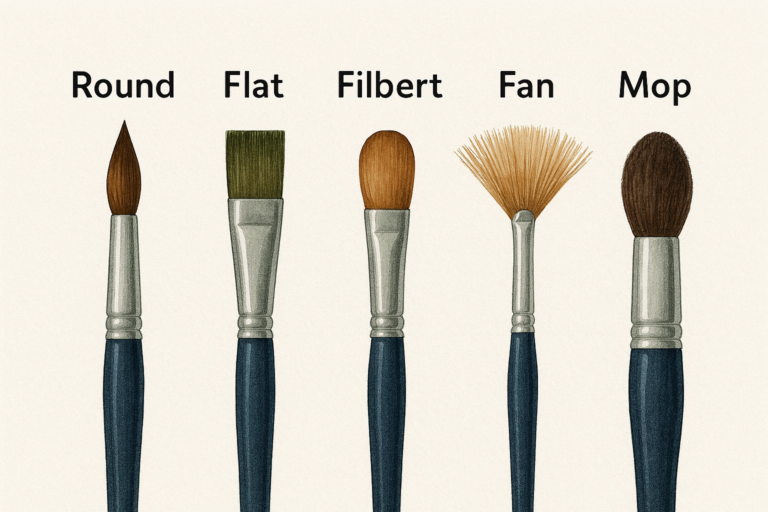 diferentes pontas de pincel para aquarela - idealmentecriativa